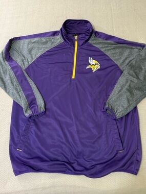NFL Minnesota Vikings Men’s 2XL 1/4 Zip Long-Sleeved Pullover Sweatshirt